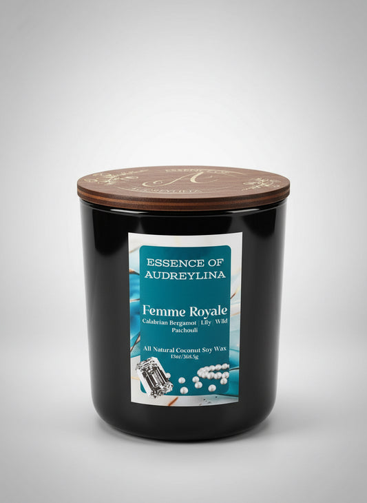 Femme Royale Candle | Jasmine, Rose & Vanilla Musk Essence of Audreylina