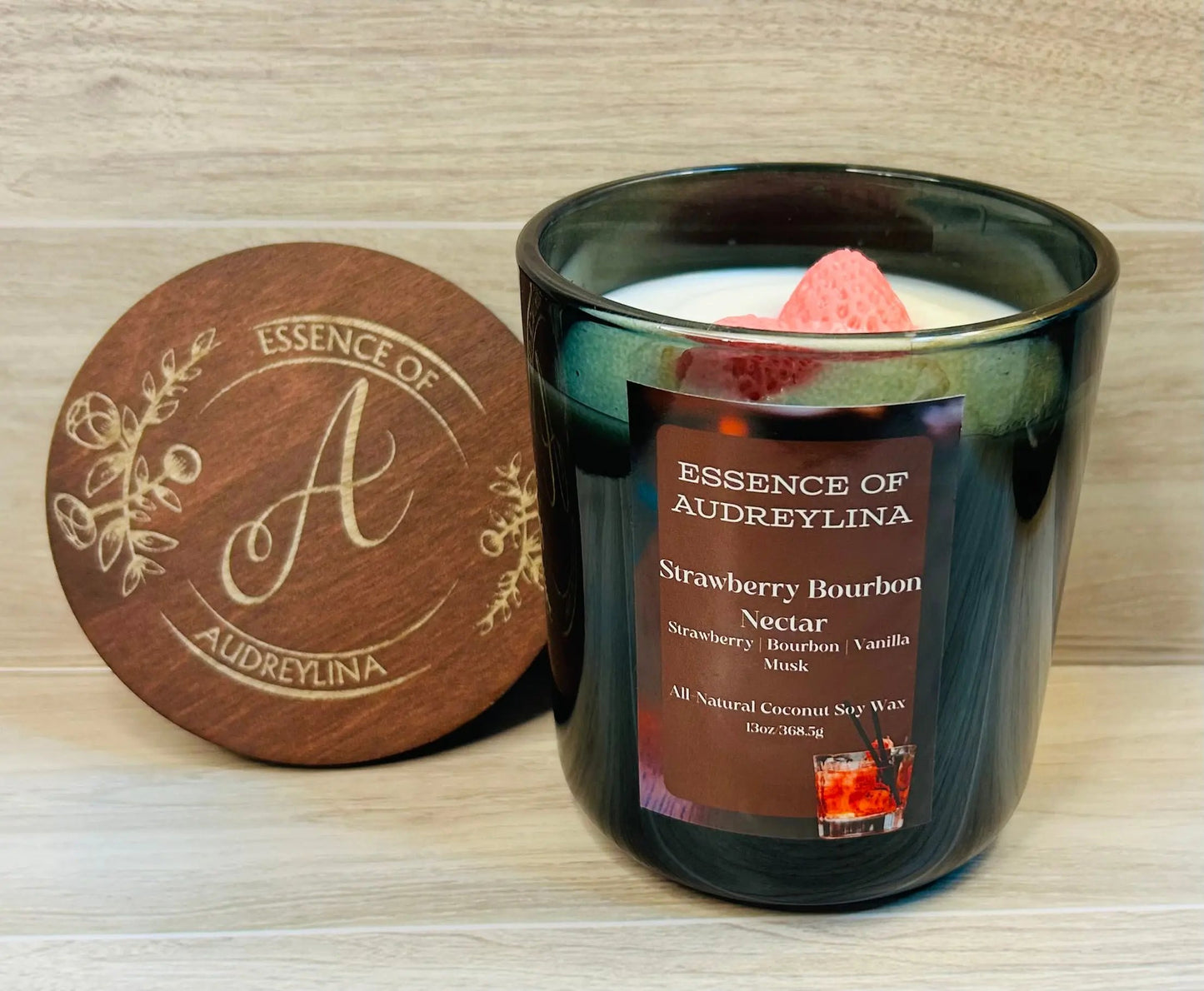 Strawberry Bourbon Nectar Candle | Strawberry Bourbon & Vanilla Essence of Audreylina