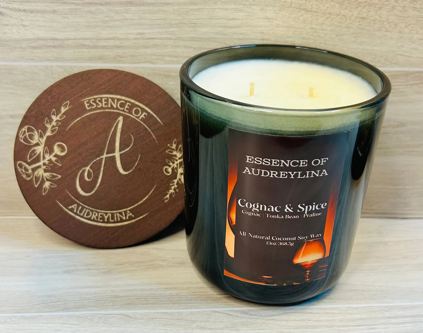 Cognac & Spice Candle | Warm Wood & Vanilla Essence of Audreylina