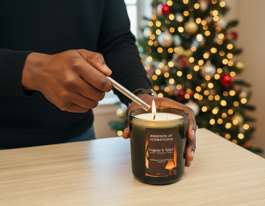Cognac & Spice Candle | Warm Wood & Vanilla Essence of Audreylina