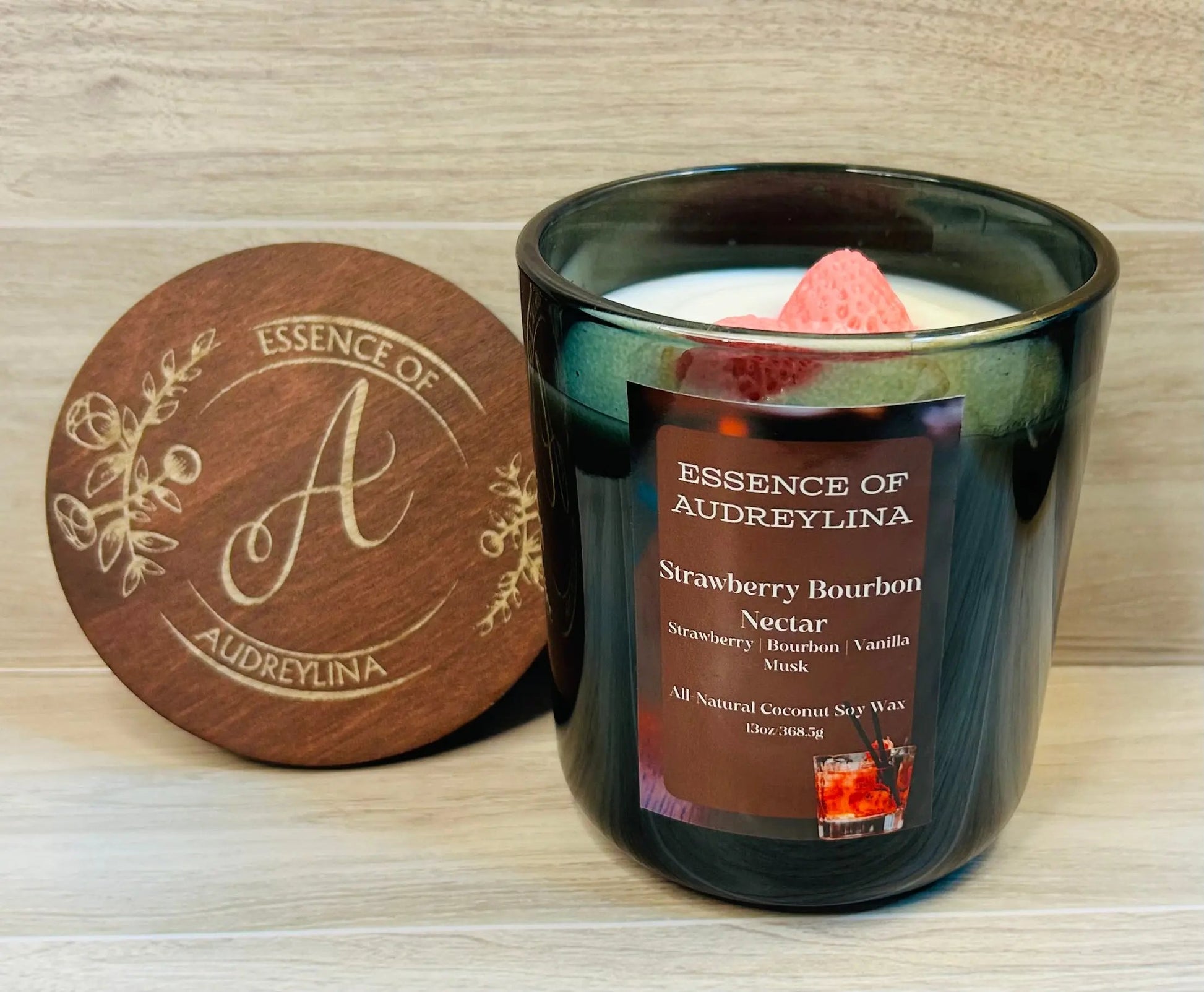 Strawberry Bourbon Nectar Candle | Strawberry Bourbon & Vanilla Essence of Audreylina